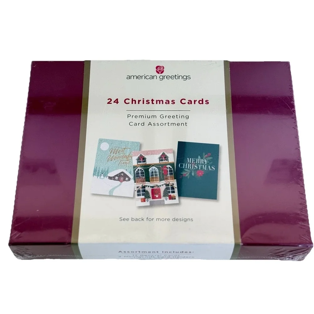 NEW American Greetings 24 Christmas Cards Assortment NIB Sealed
